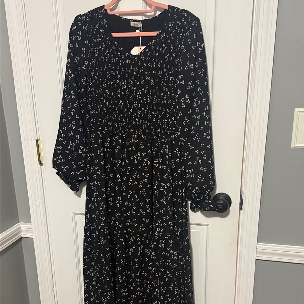 Black Floral Women's Maxi Dress